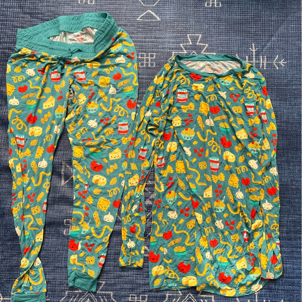 Little sleepies adult pajamas pasta party PLEASE READ SIZE DESCRIPTION
